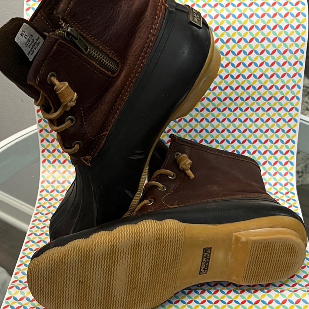 Sperry Brown and Black Duck Boots - Picture 9 of 12